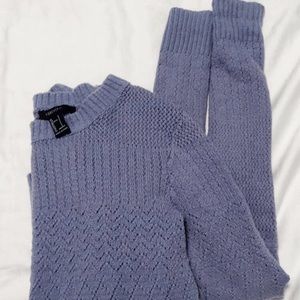 blue knit sweater